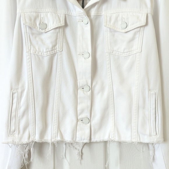 Paige Vivienne This Sh*t Is Bananas Custom Relaxed Cropped Denim Jacket White L - Picture 8 of 15